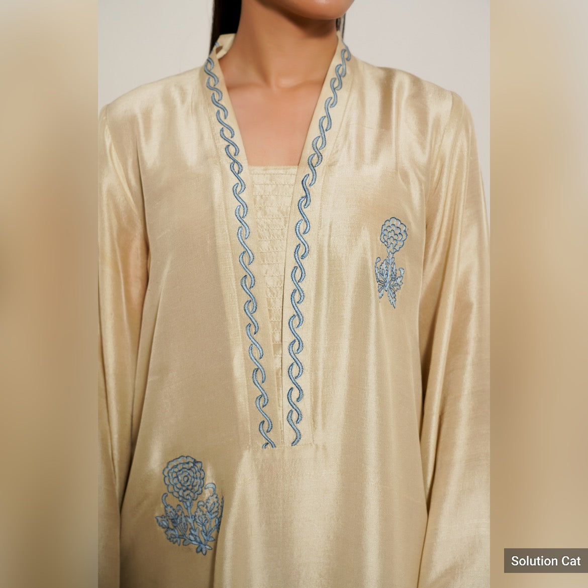 TS26-LX40 FLORACENT Raw Silk Shirt And Pants
