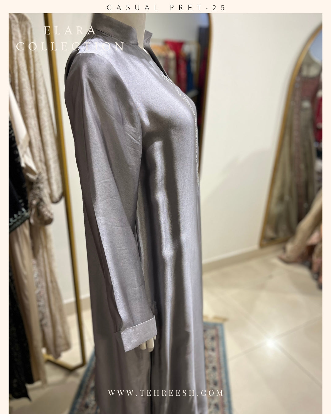 CP21-25 GLITZ- TISSUE SILK SHIRT WITH PANTS