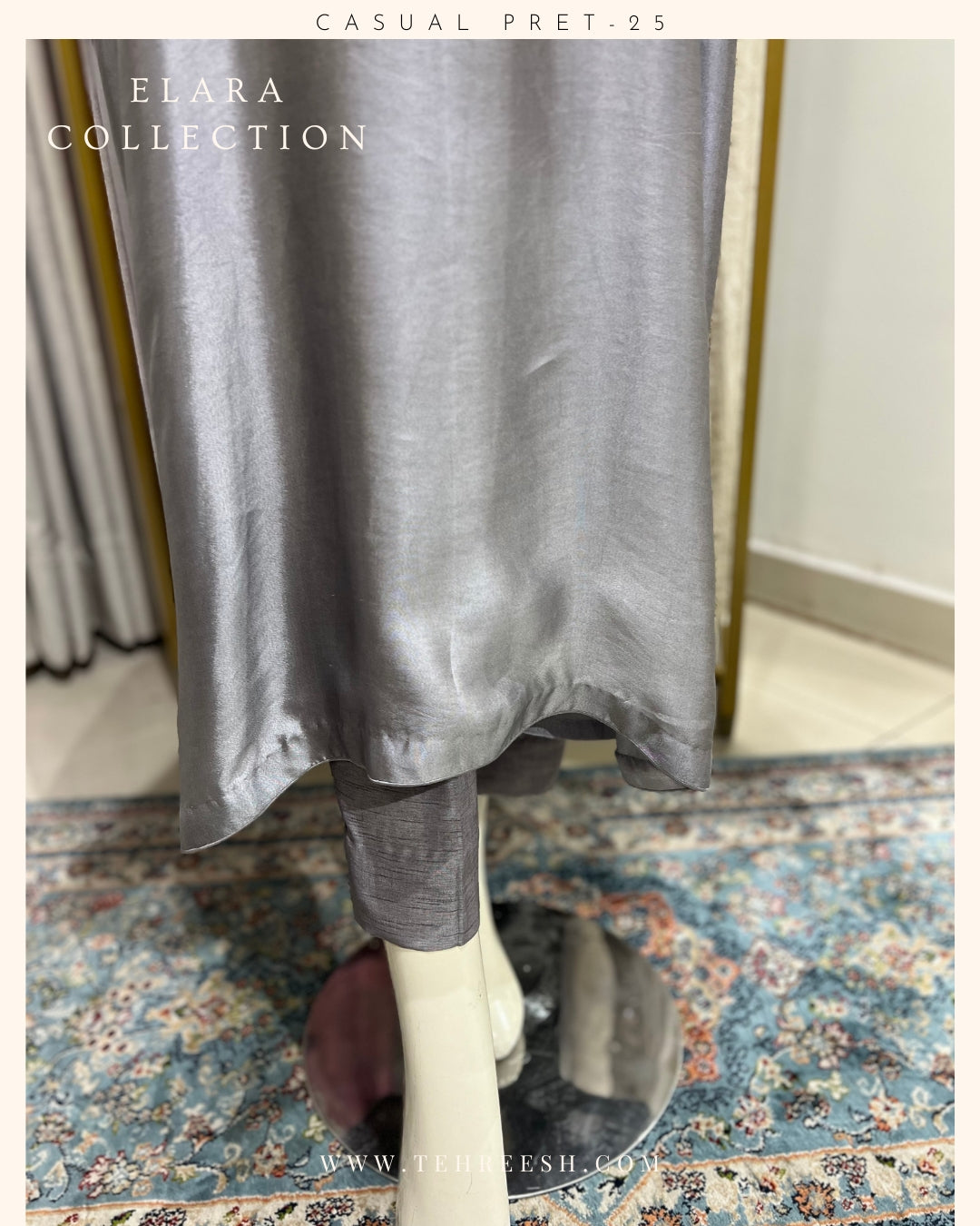 CP21-25 GLITZ- TISSUE SILK SHIRT WITH PANTS