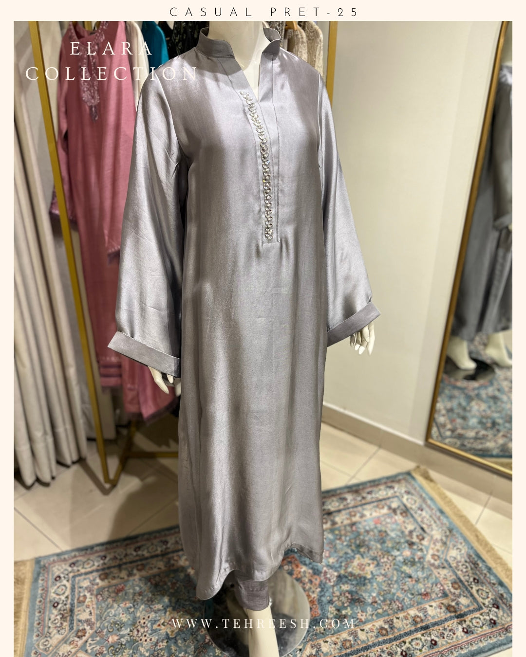 CP21-25 GLITZ- TISSUE SILK SHIRT WITH PANTS