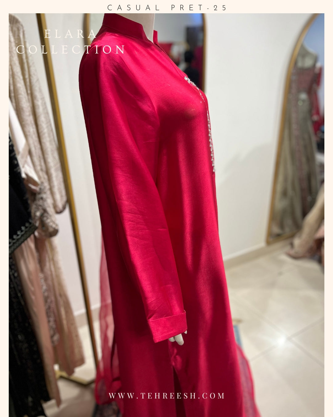CP20-25 FUSSIA- TISSUE SILK SHIRT WITH PANTS