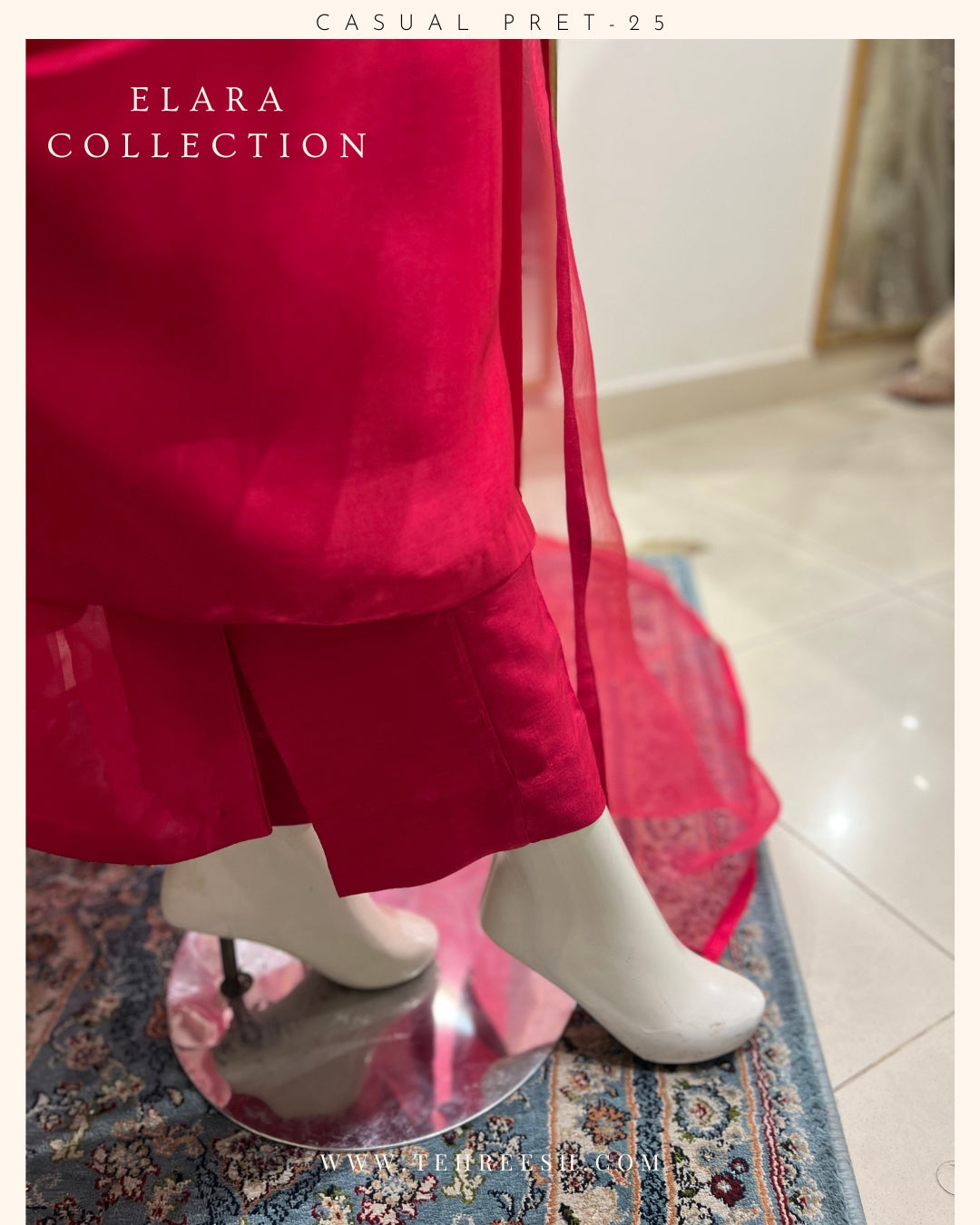CP20-25 FUSSIA- TISSUE SILK SHIRT WITH PANTS