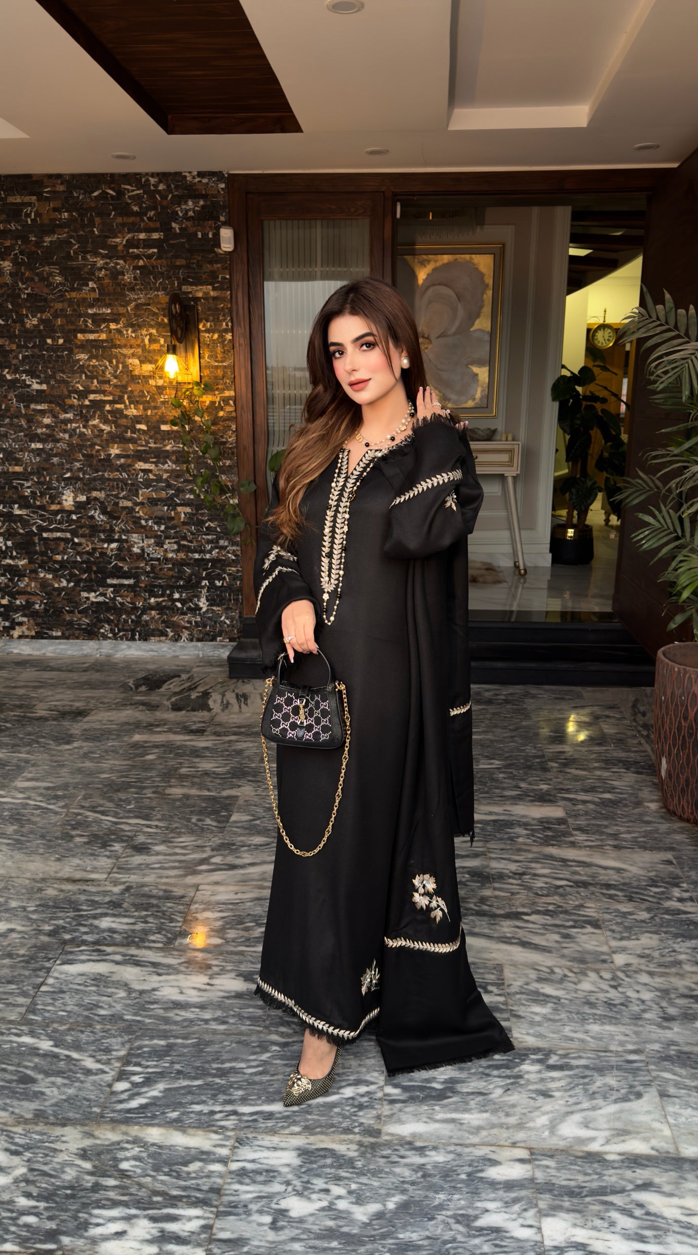 TS25-W81 PASHMINA TILA EMBROIDERED KAFTAN