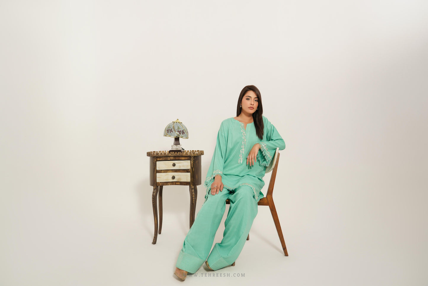 TS25-SP14 ELVA CO-ORD SET Short Shirt & Farshi Shalwar