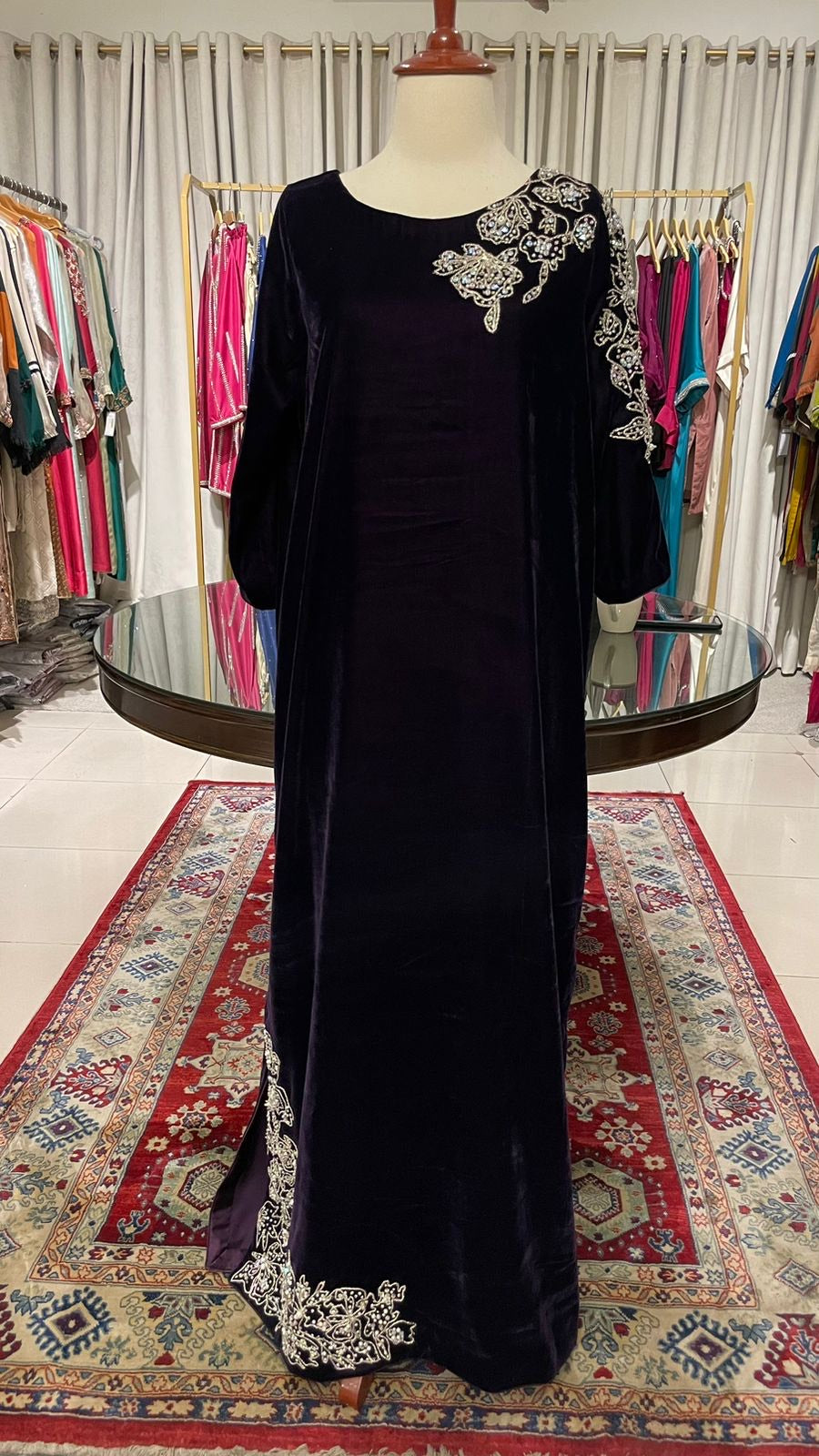 TS25-LP03 VIOLET VELVET KAFTAN