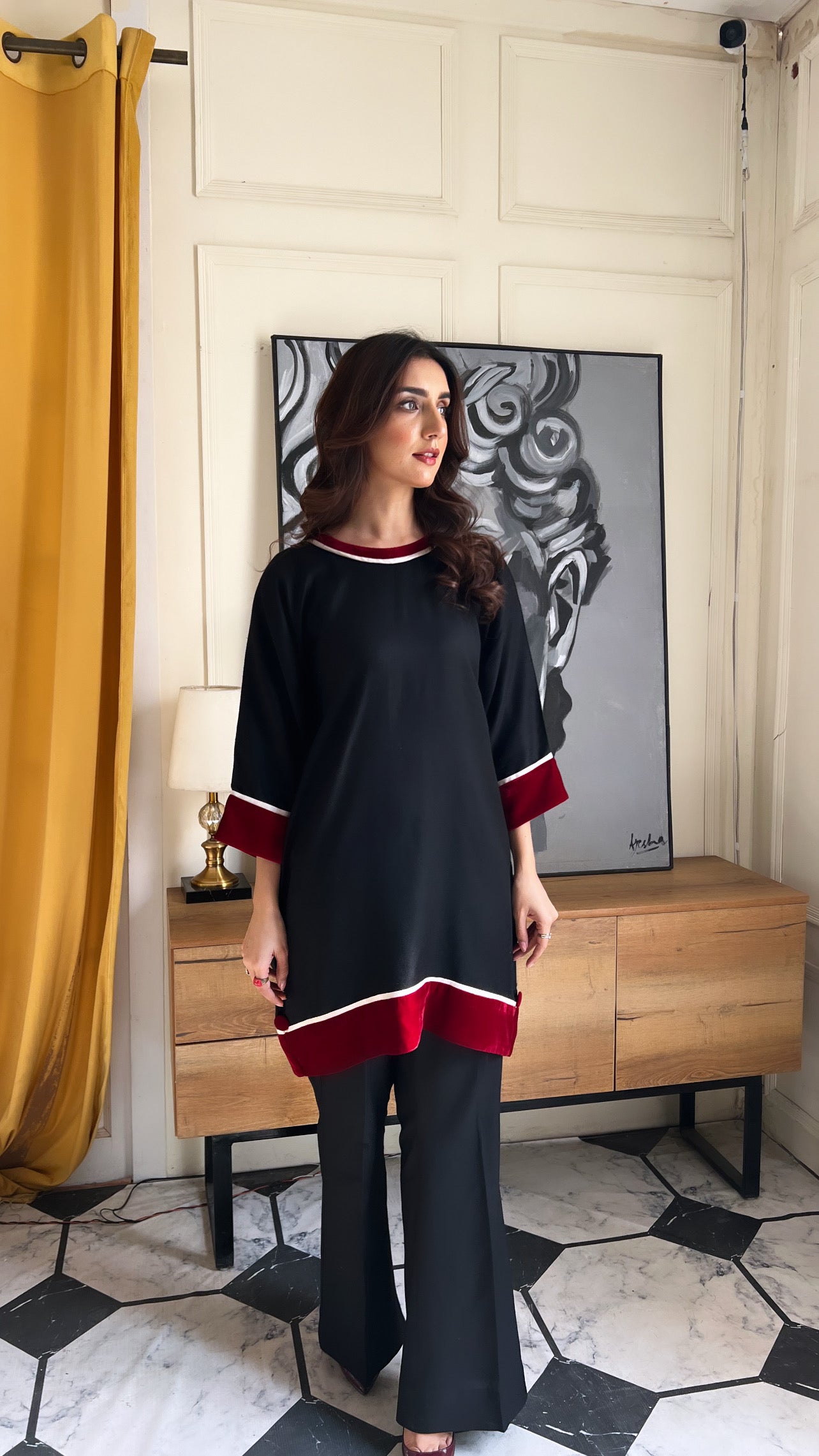 TS24-W15 PASHMINA VELVET TUNIC