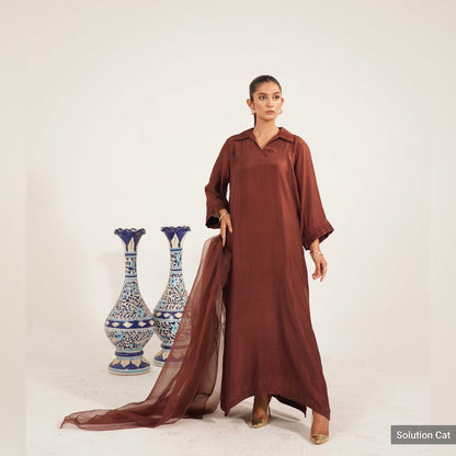 TS26-LX41 MOCHA SILK shirt and pants