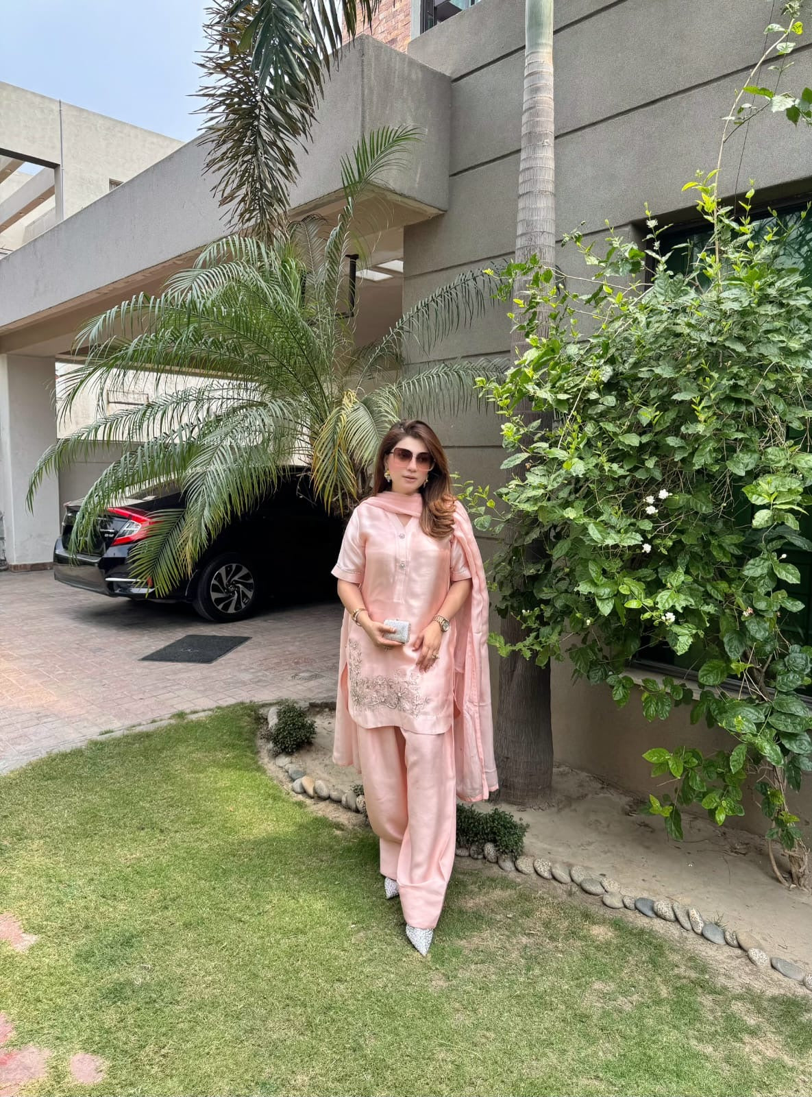 CP30-25 ROSE BLUSH-TISSUE SILK SHIRT WITH PANTS