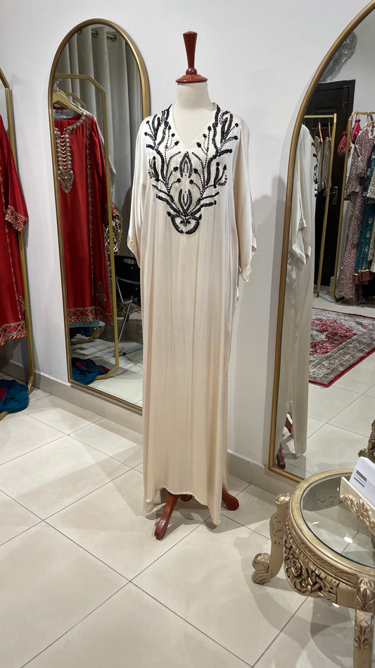 TS25-LP06  BLACK PEARL Silk Kaftan