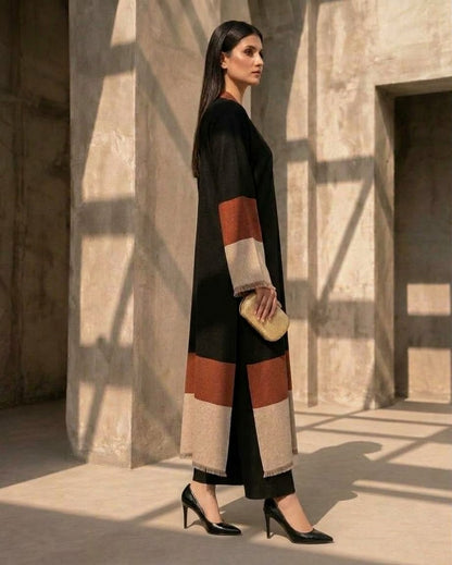 TS26-W88 PASHMINA COLOR BLOCK SHIRT