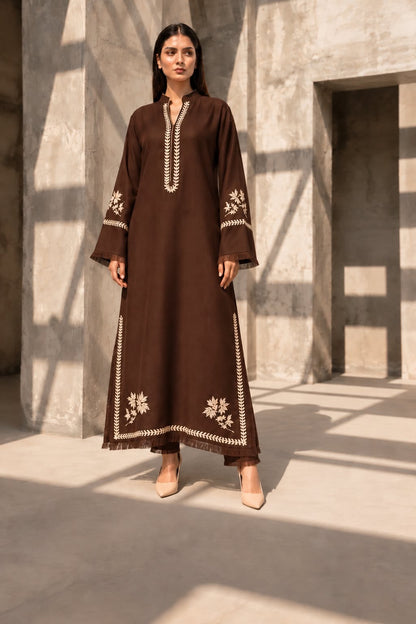 TS26-W87 PASHMINA EMBROIDERED SHIRT