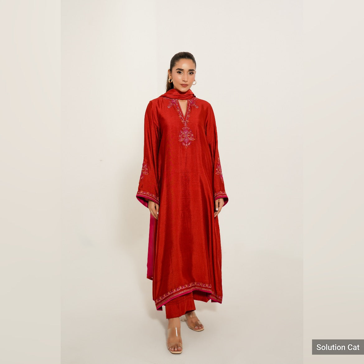 CP10-25 CINNAMON- KHADDI SILK SHIRT WITH PANTS