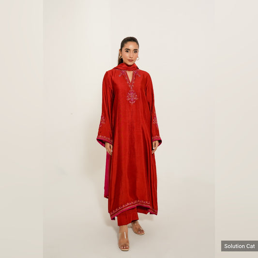 CP10-25 CINNAMON- KHADDI SILK SHIRT WITH PANTS