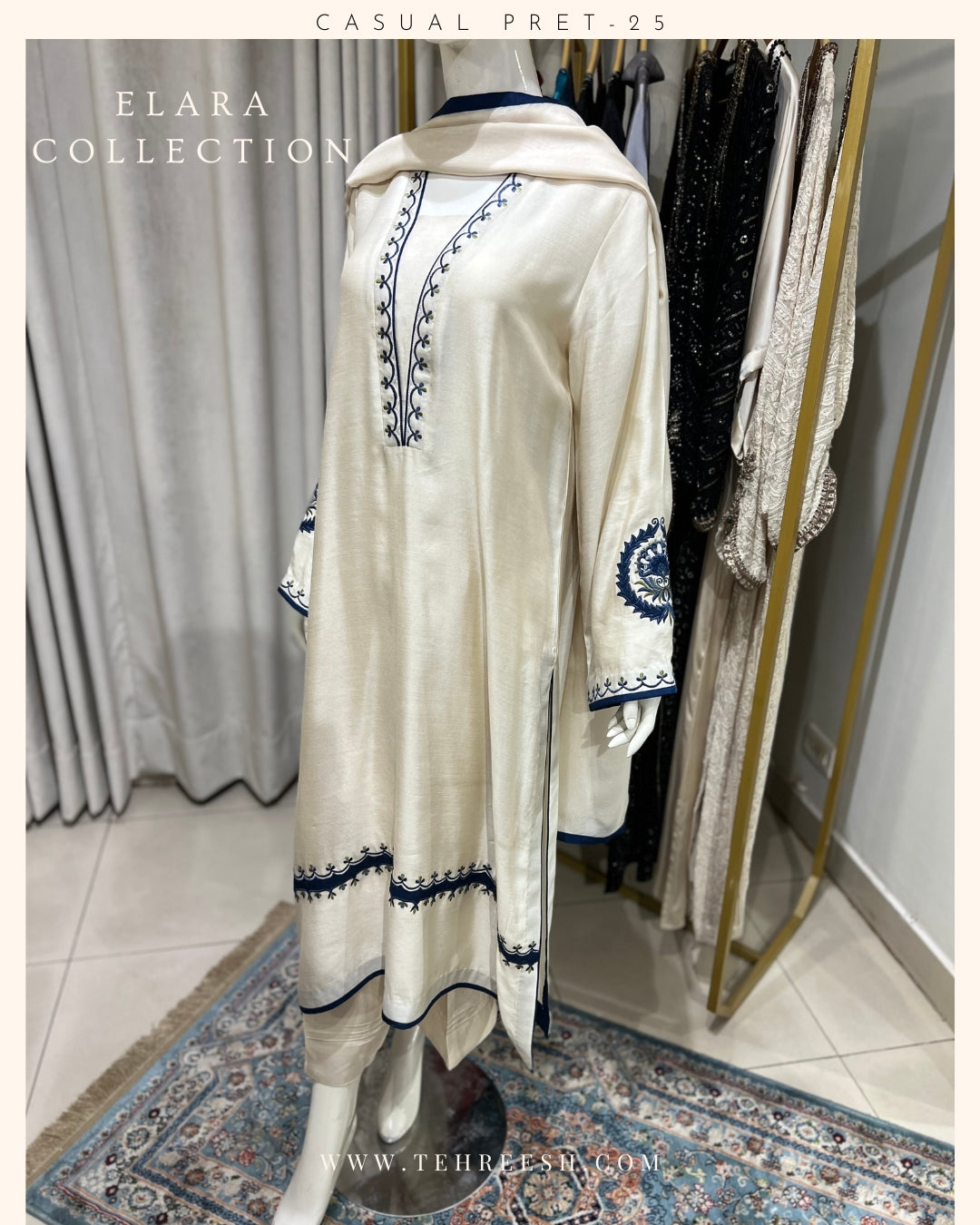 CP14-25 INDIGO- KHADDI SILK SHIRT WITH PANTS
