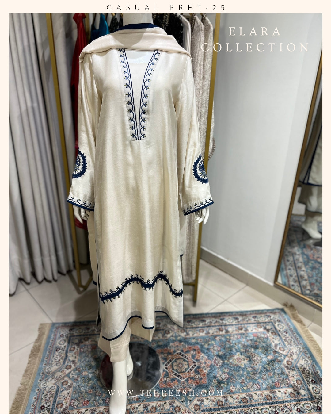 CP14-25 INDIGO- KHADDI SILK SHIRT WITH PANTS