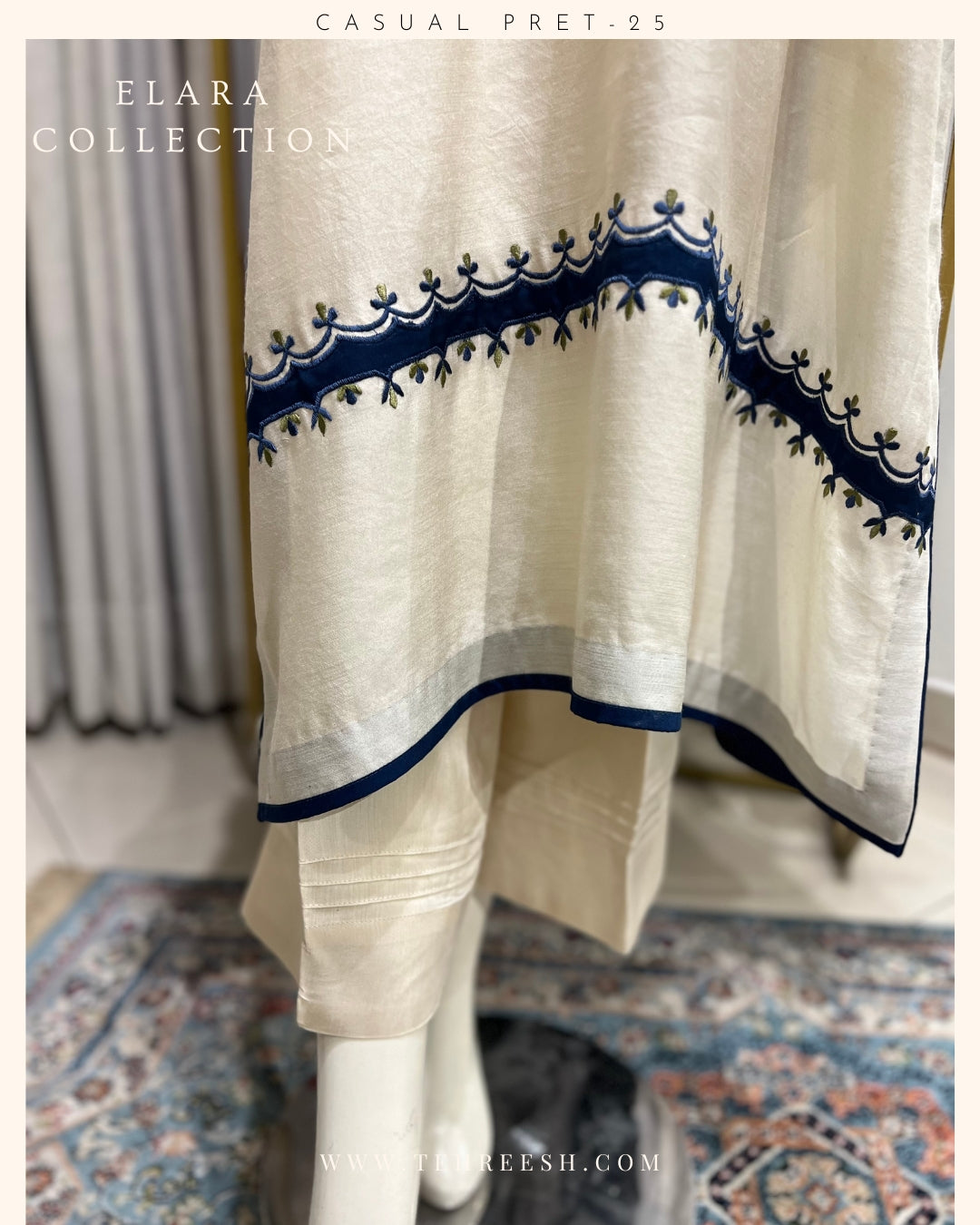 CP14-25 INDIGO- KHADDI SILK SHIRT WITH PANTS