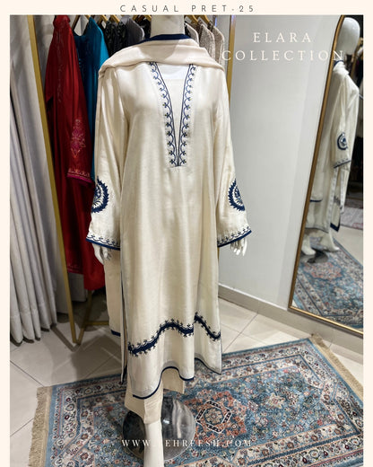CP14-25 INDIGO- KHADDI SILK SHIRT WITH PANTS