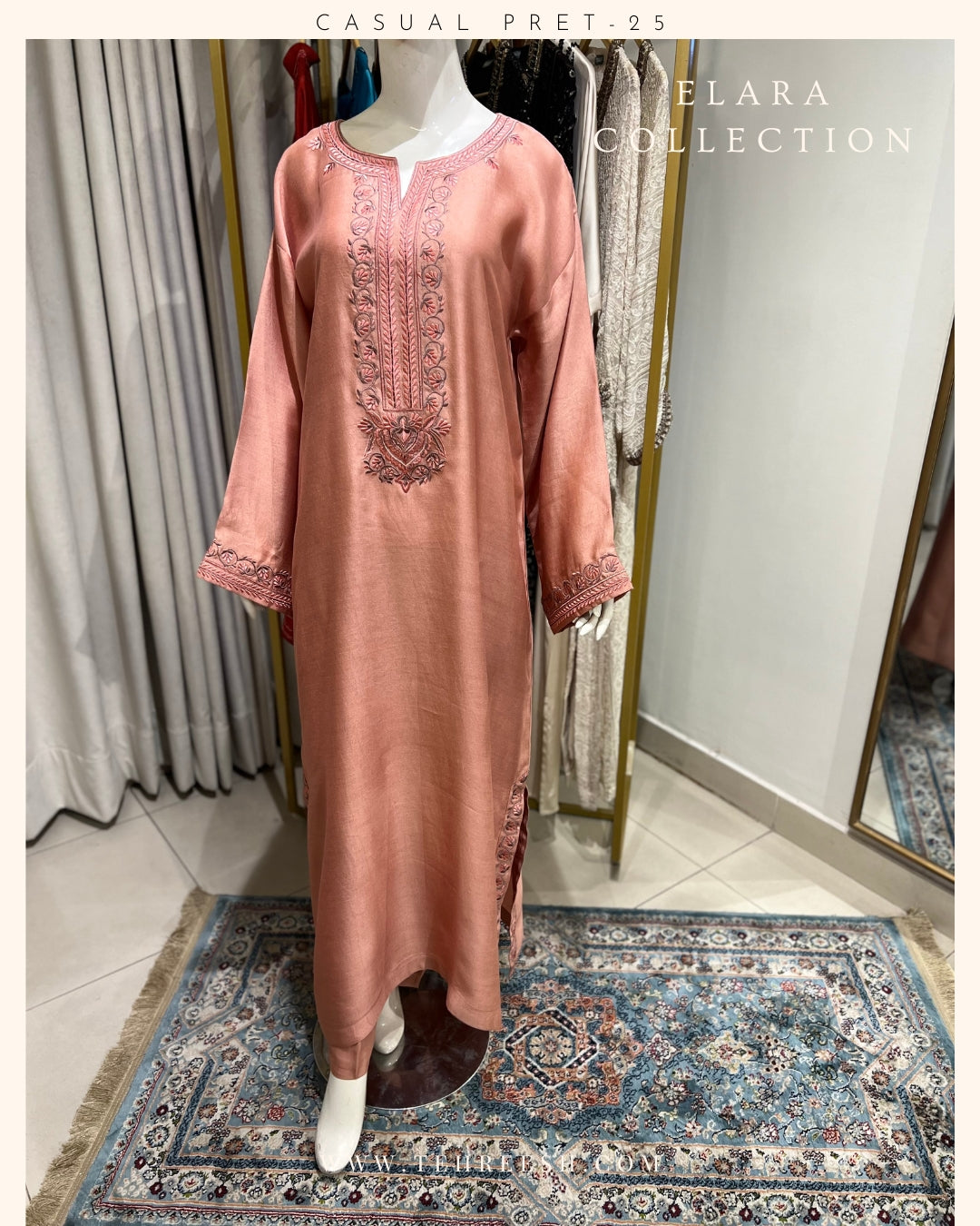 CP26-25 CORAL MIST- KHADDI SILK KAFTAN