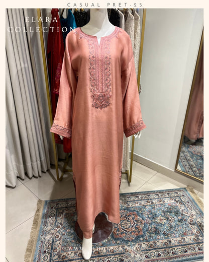 CP26-25 CORAL MIST- KHADDI SILK KAFTAN