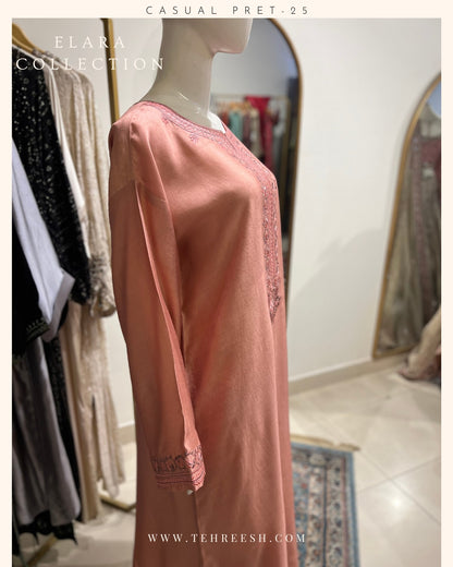 CP26-25 CORAL MIST- KHADDI SILK KAFTAN