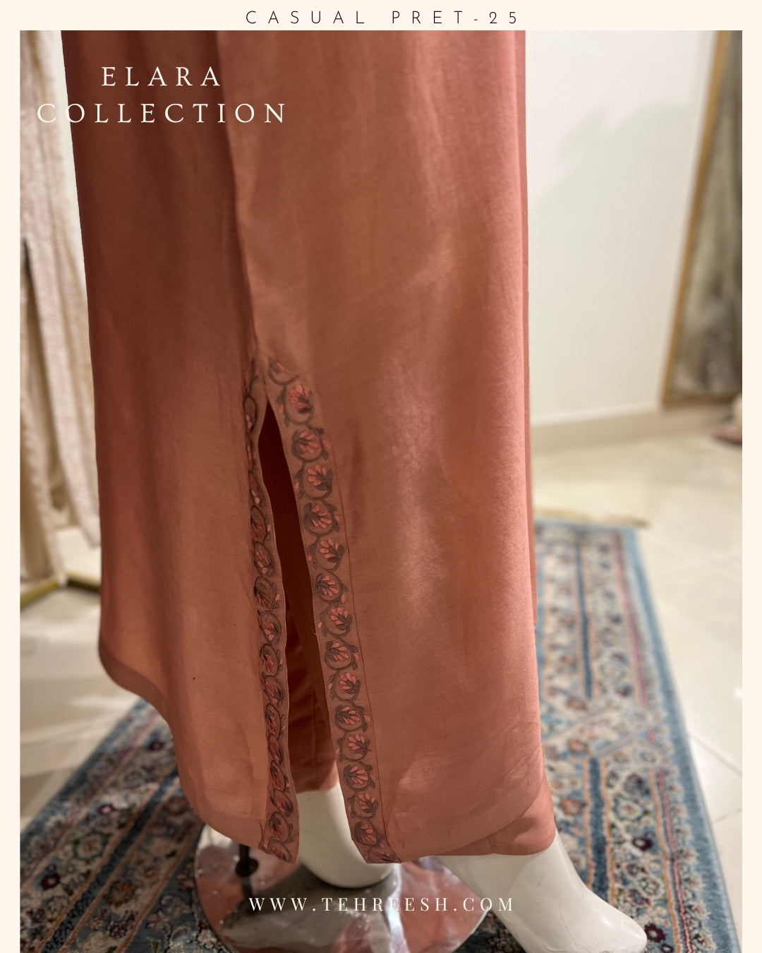 CP26-25 CORAL MIST- KHADDI SILK KAFTAN