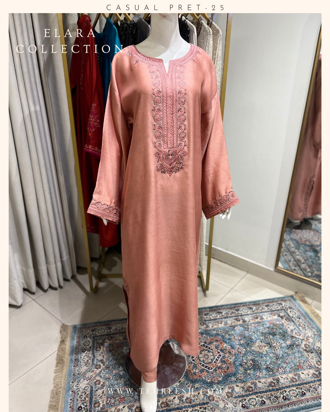 CP26-25 CORAL MIST- KHADDI SILK KAFTAN