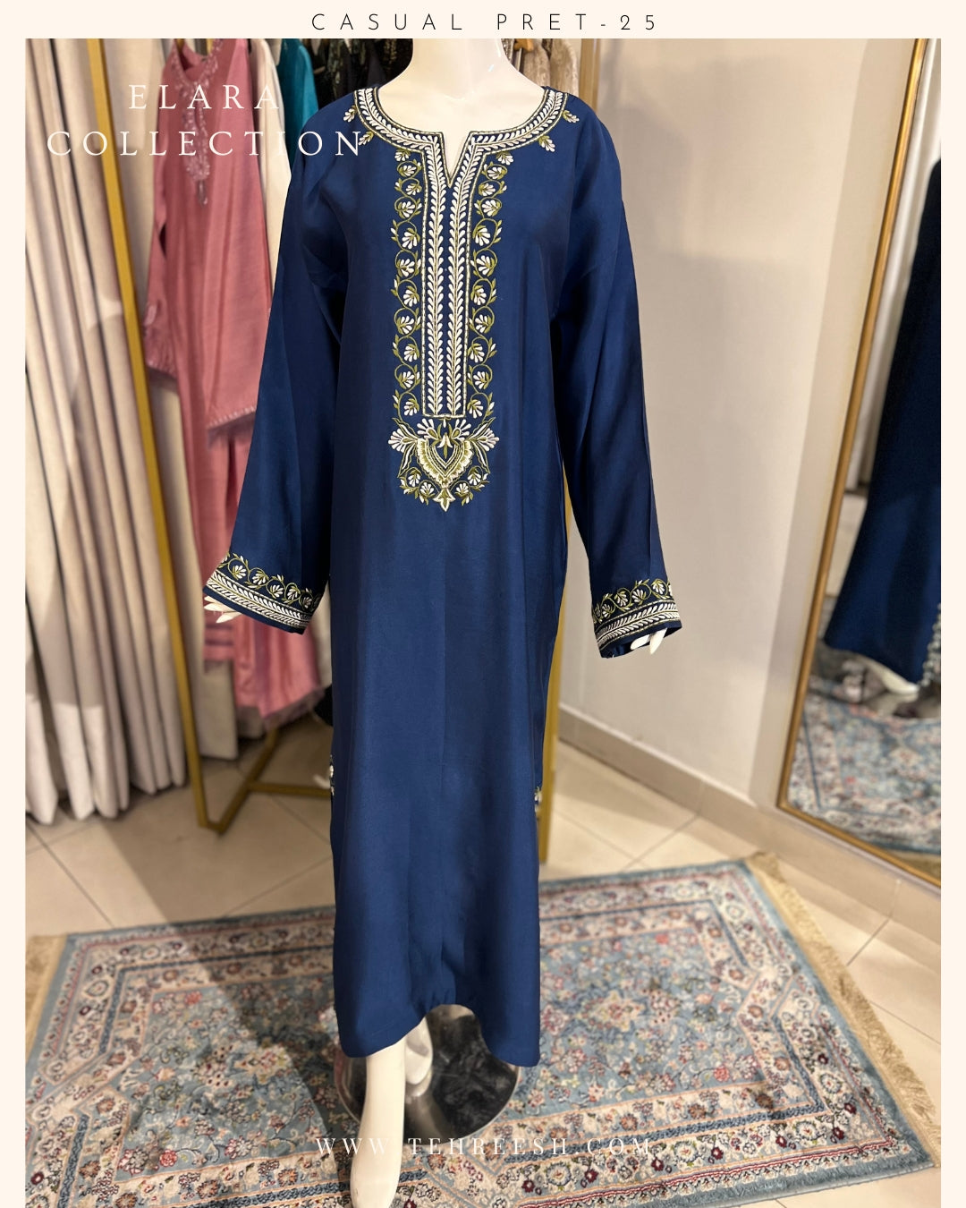 CP27-25 AZURE- KHADDI SILK KAFTAN