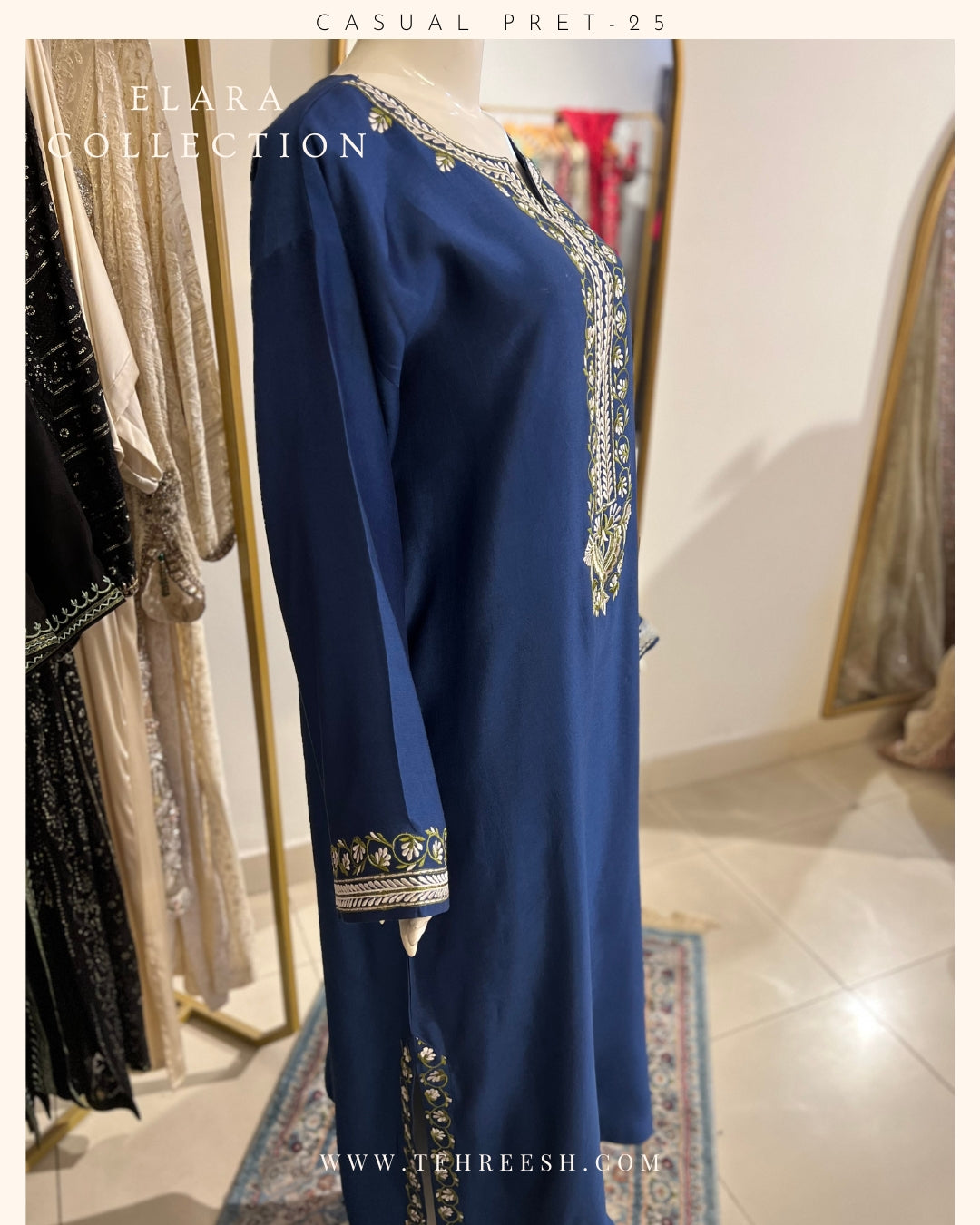 CP27-25 AZURE- KHADDI SILK KAFTAN