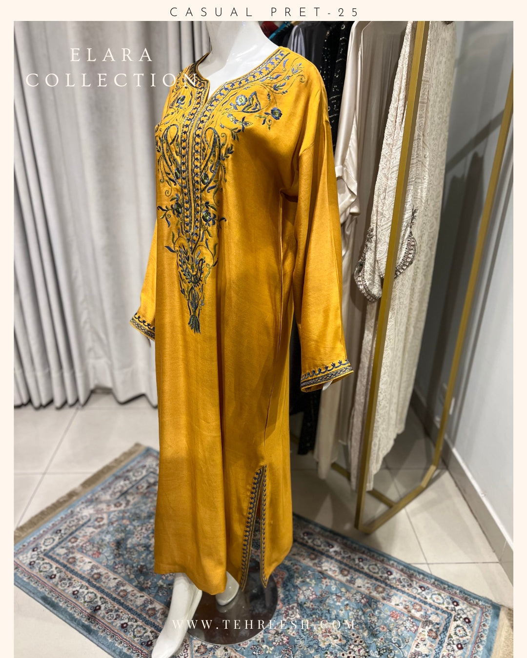 CP28-25 CARAMEL- KHADDI SILK KAFTAN