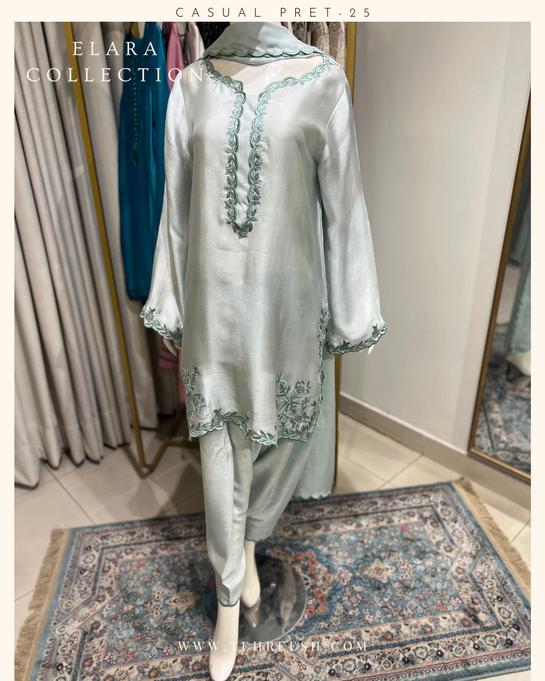 CP25-25  OPAL- TISSUE SILK SHIRT WITH SHALWAR