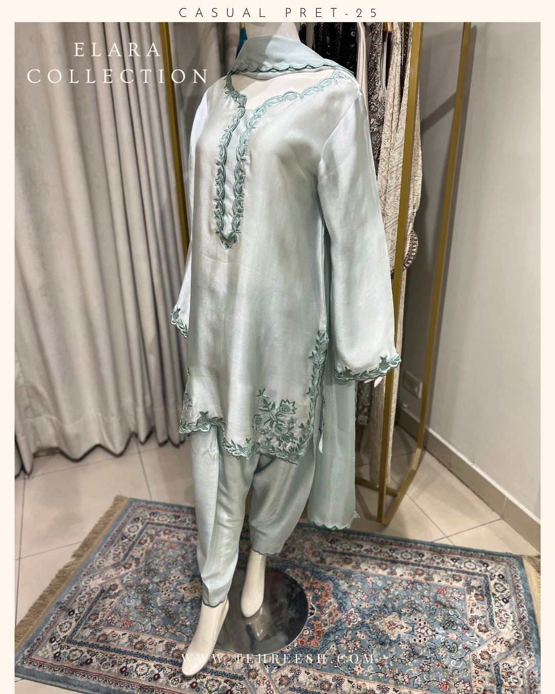 CP25-25  OPAL- TISSUE SILK SHIRT WITH SHALWAR