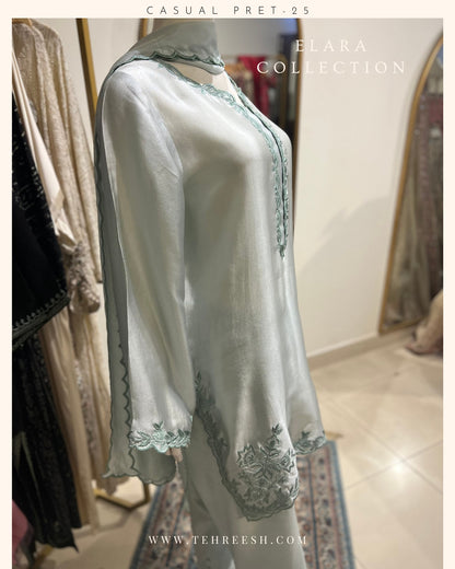 CP25-25  OPAL- TISSUE SILK SHIRT WITH SHALWAR