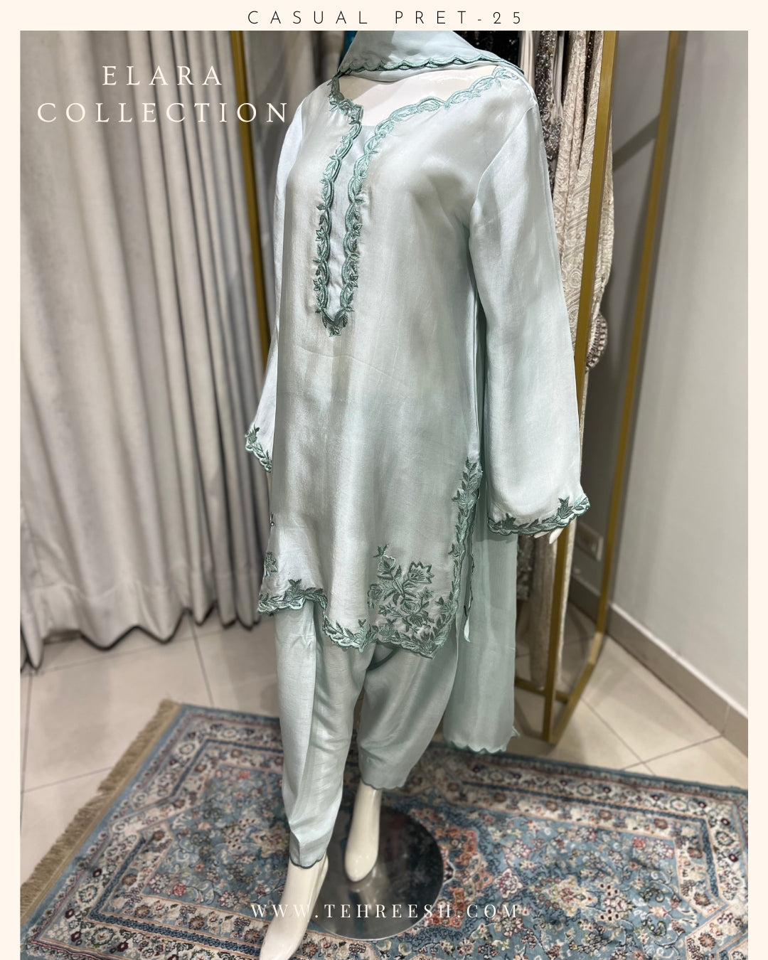 CP25-25  OPAL- TISSUE SILK SHIRT WITH SHALWAR