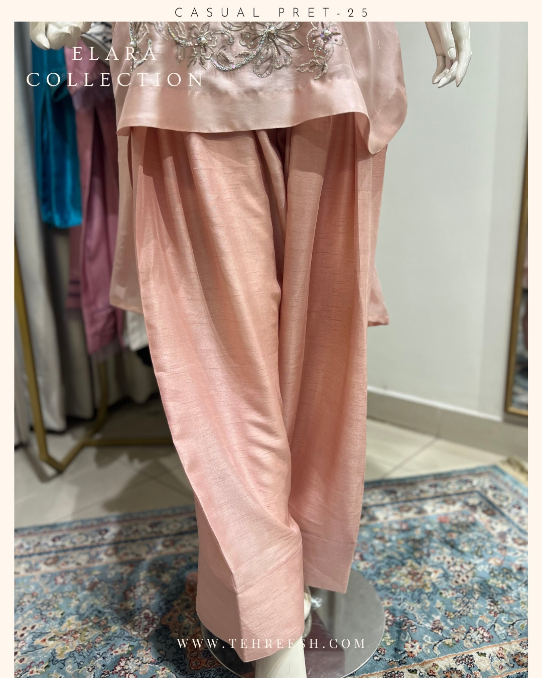 CP30-25 ROSE BLUSH-TISSUE SILK SHIRT WITH PANTS