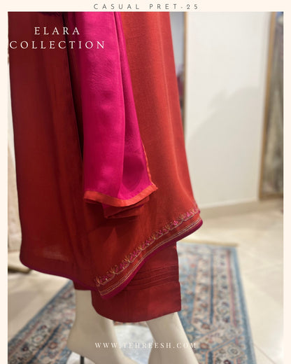 CP10-25 CINNAMON- KHADDI SILK SHIRT WITH PANTS