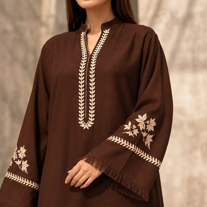 TS26-W87 PASHMINA EMBROIDERED SHIRT