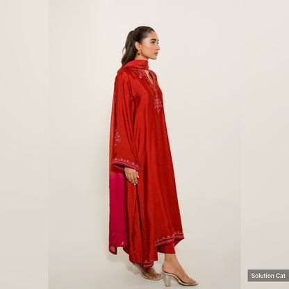 CP10-25 CINNAMON- KHADDI SILK SHIRT WITH PANTS