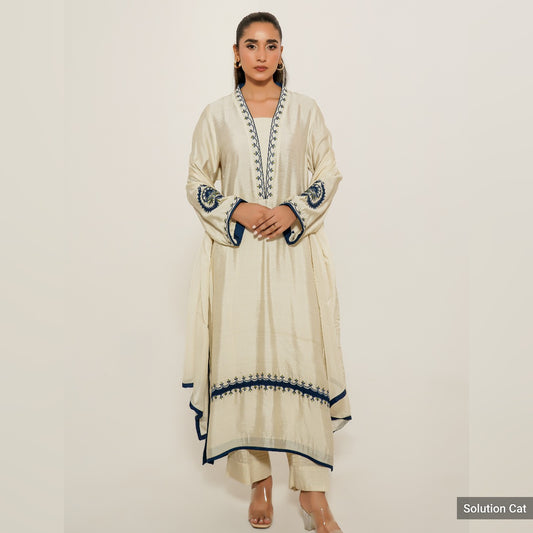 CP14-25 INDIGO- KHADDI SILK SHIRT WITH PANTS