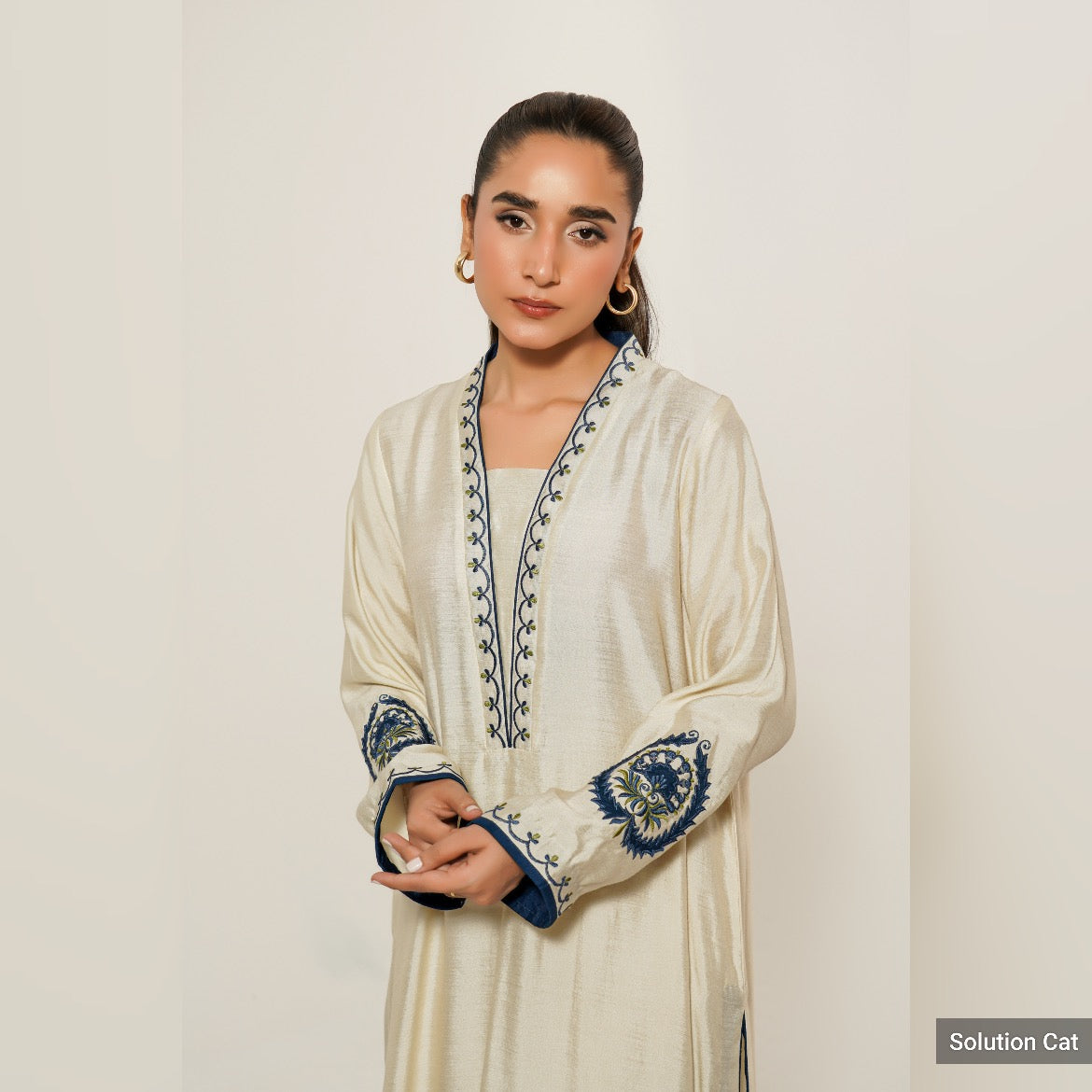 CP14-25 INDIGO- KHADDI SILK SHIRT WITH PANTS