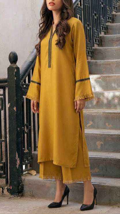 TS24-W21 PASHMINA EMBROIDERED SHIRT