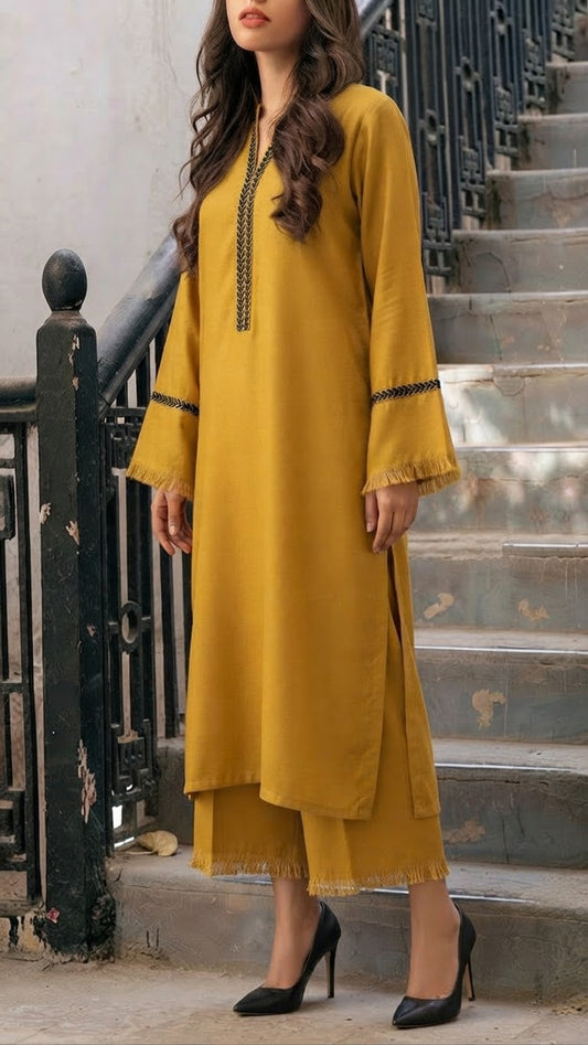 TS24-W21 PASHMINA EMBROIDERED SHIRT