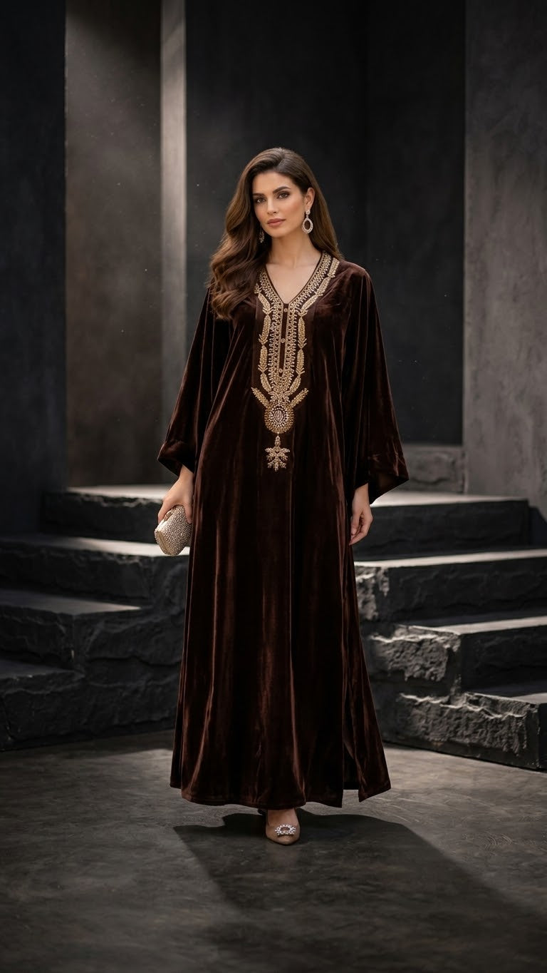 TS25-LP01 Hazel Velvet Kaftan