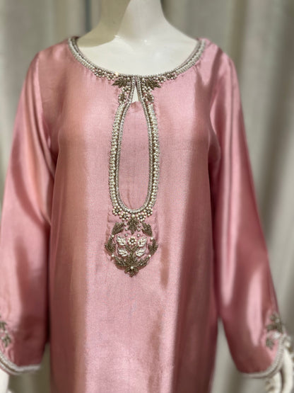 LP13-25 – Blush Pink Tissue Silk Kaftan