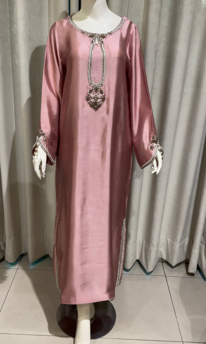 LP13-25 – Blush Pink Tissue Silk Kaftan