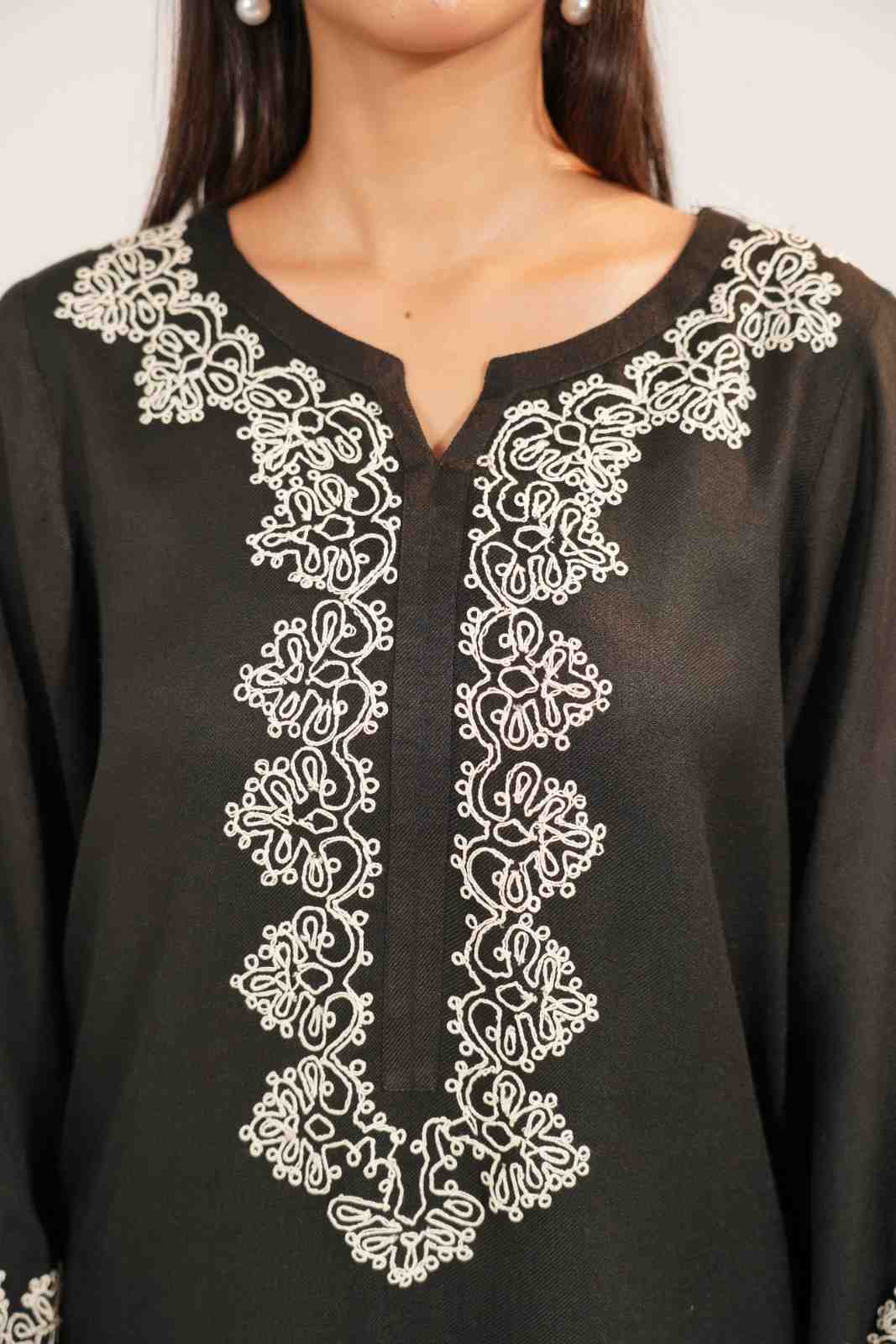 TS25-W62 PASHMINA ANCHOR EMBROIDERED SHIRT