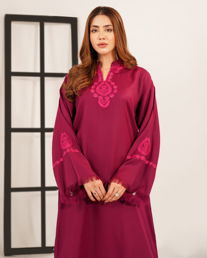 TS25-W76 PASHMINA EMBROIDERED KAFTAN