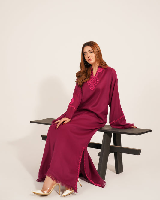 TS25-W76 PASHMINA EMBROIDERED KAFTAN