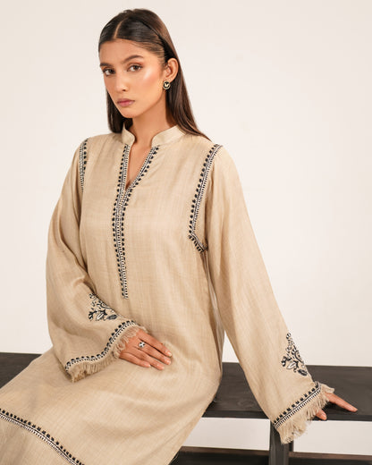 TS25-W69 PASHMINA EMBROIDERED SHIRT