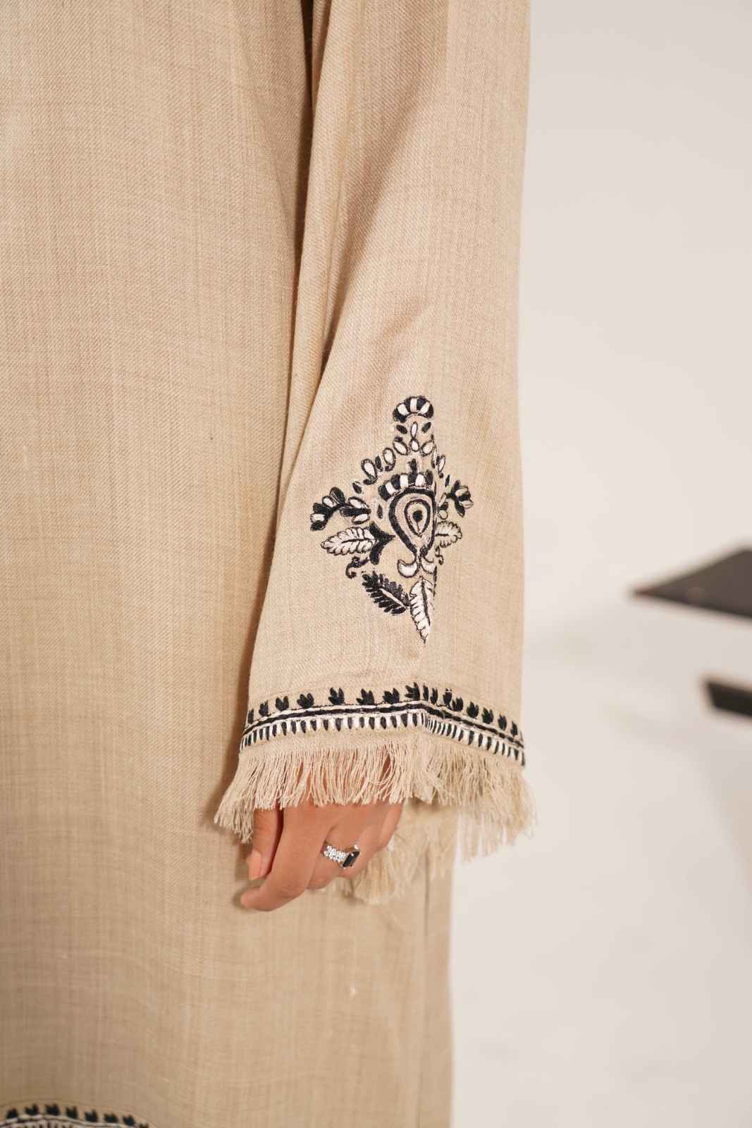 TS25-W69 PASHMINA EMBROIDERED SHIRT