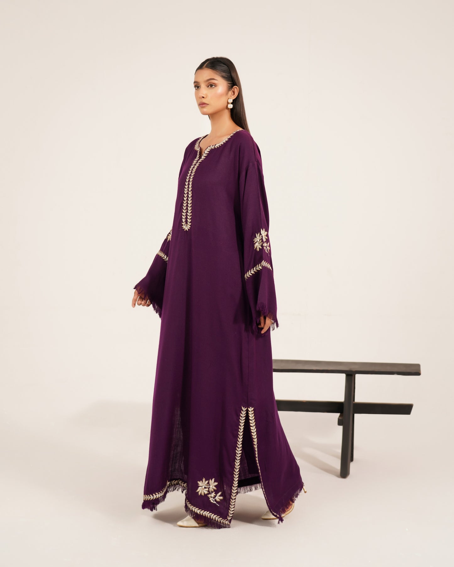 TS25-W83 PASHMINA TILA EMBROIDERED KAFTAN